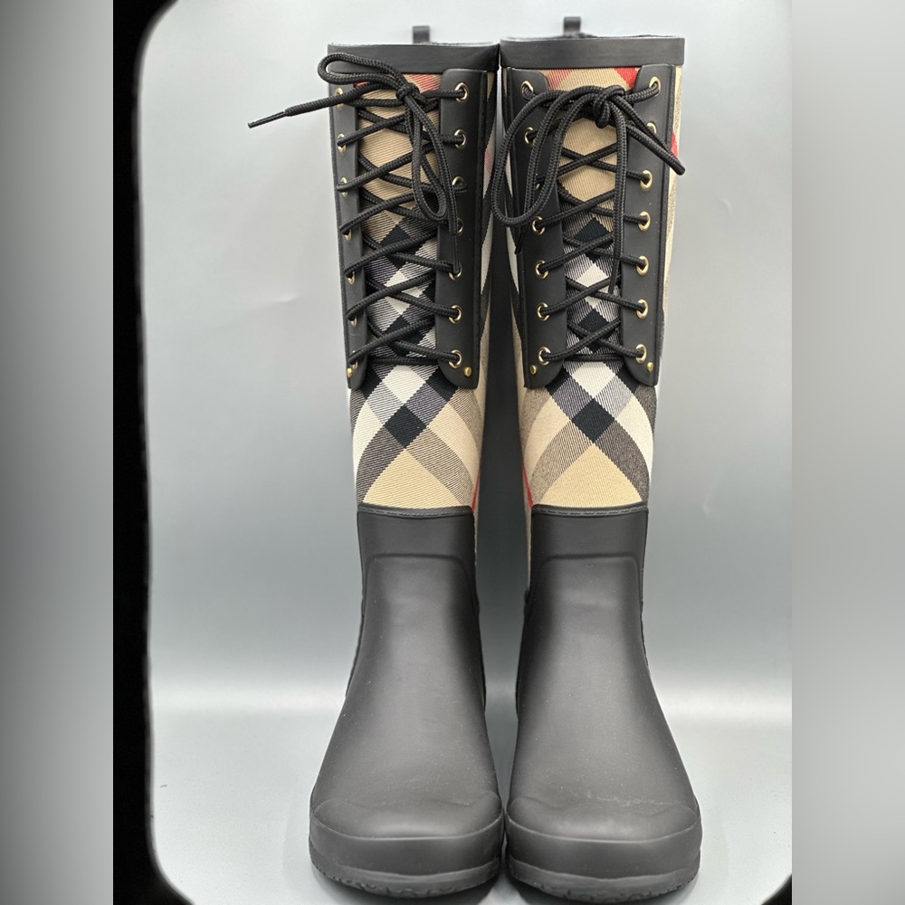 Burberry House Check Panelled Rain Boots
